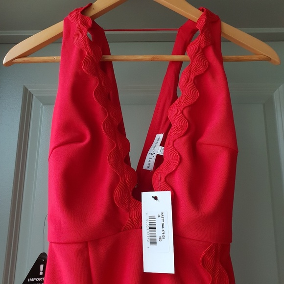 Nasty Gal Deep Plunging Red Bodycon Dress - Picture 3 of 8